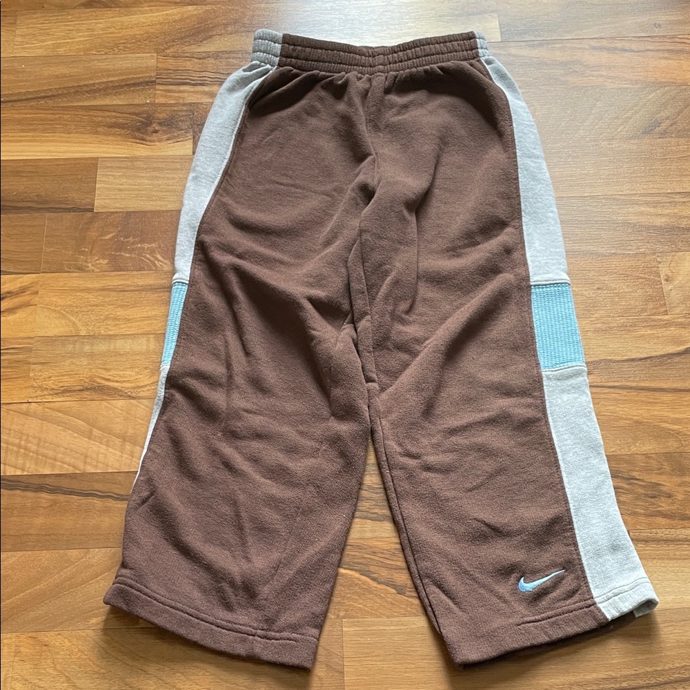 Nike Kids Brown and Gray Jogger Set with Blue Accents - Picture 7 of 8